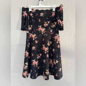 Black floral off shoulder